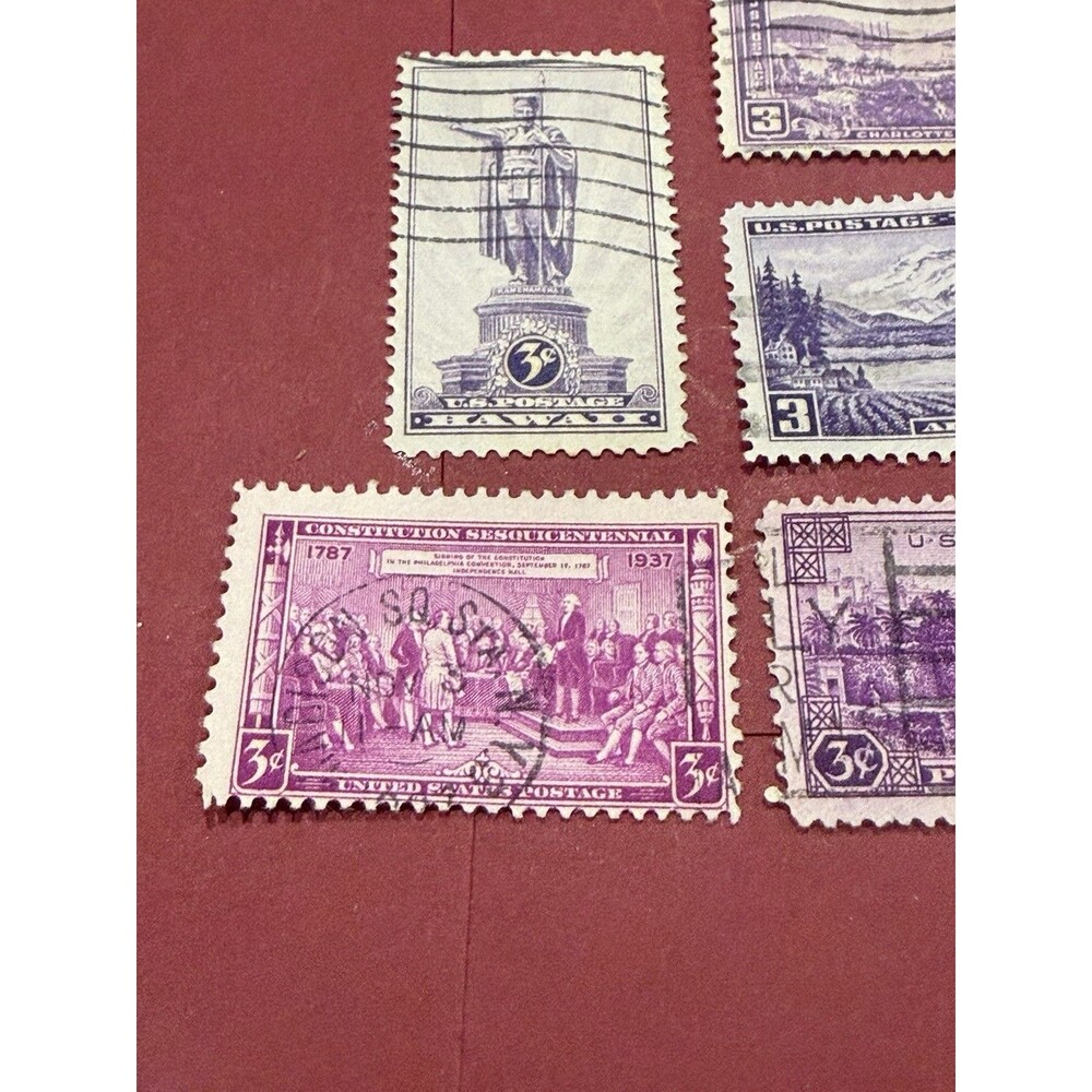 US Stamps Scott 799-802 single set of Territorial Issues 3c M/NH - Picture 3 of 5